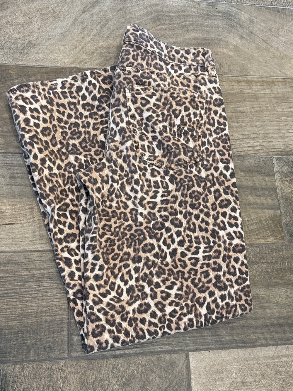 6 Long American Eagle Outfitters Leopard-Print Wide Leg Pants - Brown/Black/Crea